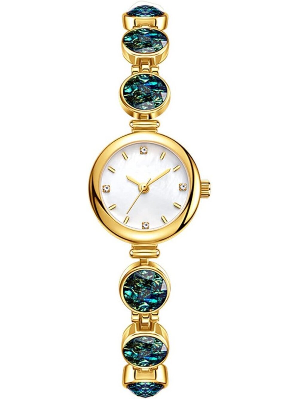 Women's Gold Crystal Diamond Bracelet Watch Stainless Steel Waterproof Quartz
